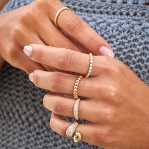 DIAMOND DROP TRIPLE HUGGIE EARRING